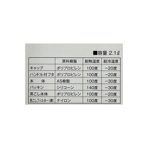 岩崎工業 フェローズ タテヨコ茶こし付きスクエアピッチャー 2.1L