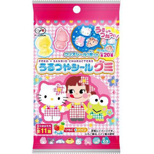 不二家 ペコ × サンリオキャラクターズ うるつやシールグミ 6粒入