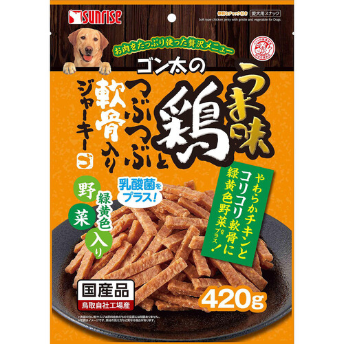 ペット用】 マルカン 【国産】ゴン太のうま味鶏とつぶつぶ軟骨入りジャーキー 緑黄色野菜入り 乳酸菌プラス 420g Green Beans  グリーンビーンズ by AEON