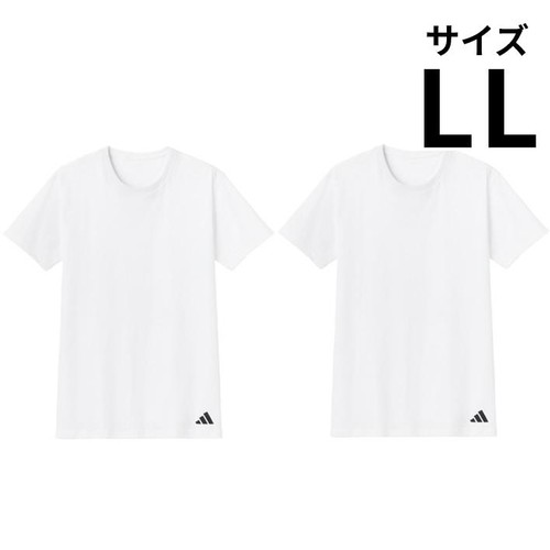グンゼ adidas Tシャツ2枚組 紳士 ホワイト LL