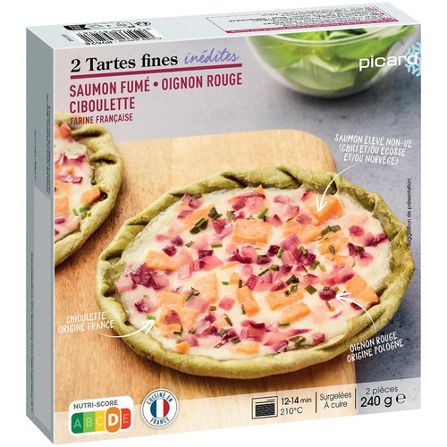 ピカール 彩り野菜とスモークサーモンの薄生地タルト【冷凍】 240g(120g x 2個入)