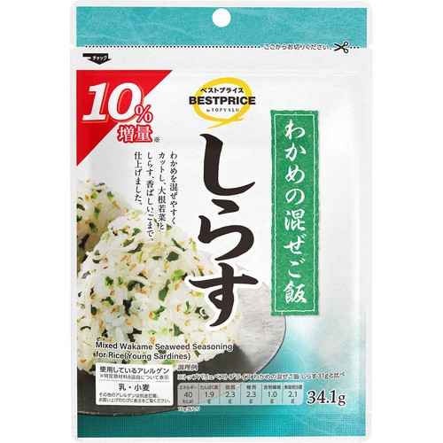 わかめの混ぜご飯 しらす 増量 34.1g トップバリュベストプライス