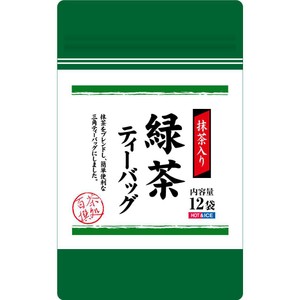 日本茶販売 茶処百撰 抹茶入り緑茶ティーバッグ 36g(12袋入) Green