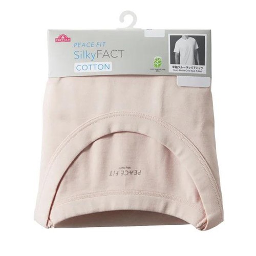 PEACE FIT(ピースフィット) SilkyFACT コットン半袖 クルーネックTシャツ 紳士 ピンク L トップバリュ