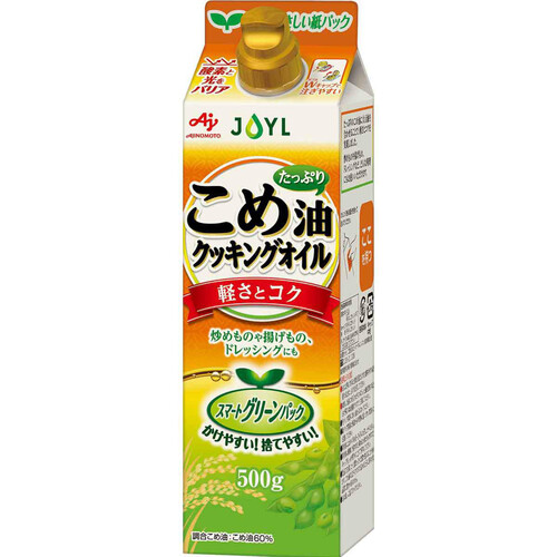 J−オイルミルズ こめ油たっぷりクッキングオイル 500g