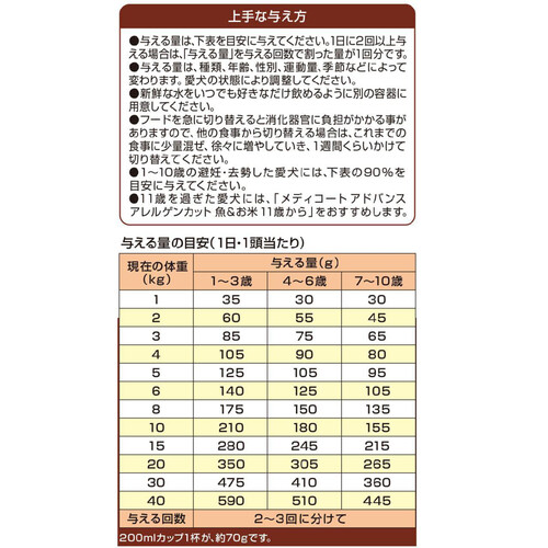 【ペット用】 ペットライン 国産メディコートアドバンス 1歳からの犬用 アレルゲンカット 魚&お米 2.5kg