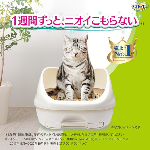 【ペット用】 ユニ・チャーム デオトイレ ふんわり香る消臭・抗菌シート ナチュラルガーデンの香り 20枚