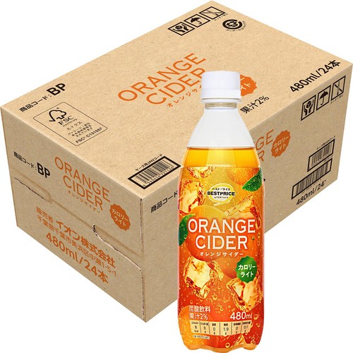 オレンジサイダー カロリーライト 1ケース 480ml x 24本 トップバリュベストプライス