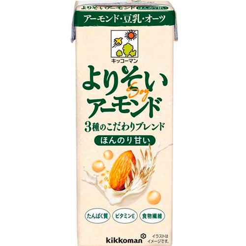 キッコーマン よりそいアーモンド ほんのり甘い 1ケース 200ml x 18本
