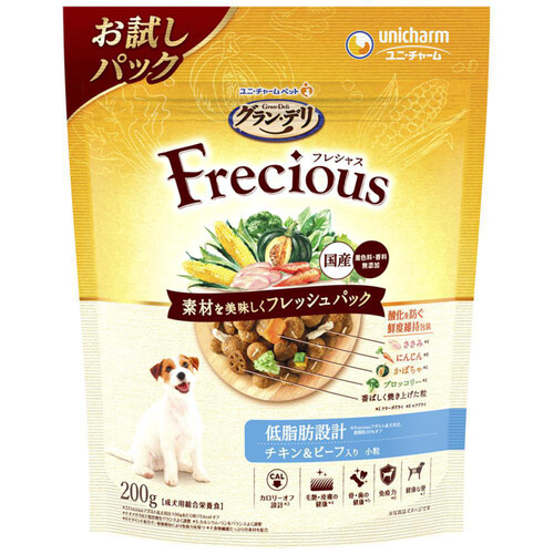 【ペット用】 ユニ・チャーム 【国産】グラン・デリ フレシャス アダルト成犬用 低脂肪設計 チキン&ビーフ入り 小粒 200g