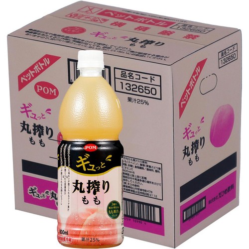 えひめ飲料 ギュっと丸搾りもも 1ケース 800ml x 6本