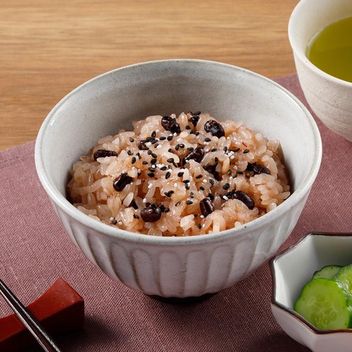 シマヤフーズ もち麦入りの手作りお赤飯 160g x 3個パック Green Beans