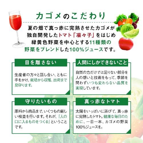 カゴメ 野菜ジュース食塩無添加 1ケース 720ml x 15本