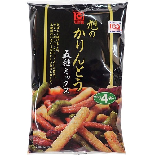 旭製菓 旭のかりんとう 五種ミックス 4パック 88g Green Beans