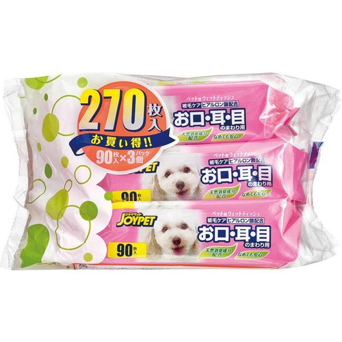 【ペット用】 アース・ペット ジョイペット ウエットティッシュ お口・耳・目のまわり用 90枚 x 3P