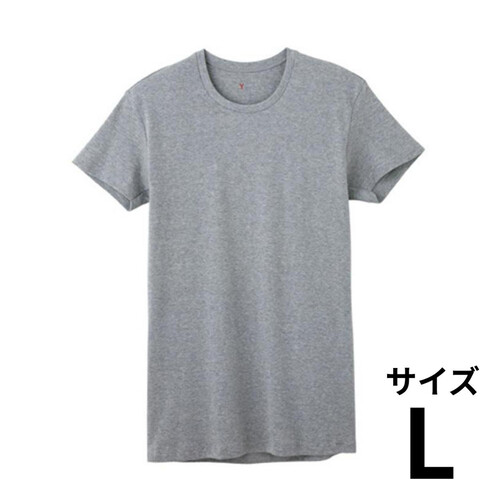 グンゼ YG 紳士 ピュアコットンクルーネックTシャツ L グレーモク