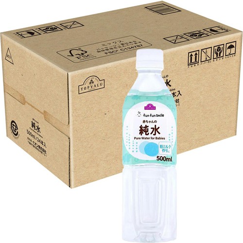 fun fun smile 赤ちゃんの純水 1ケース 500ml x 24本 トップバリュ