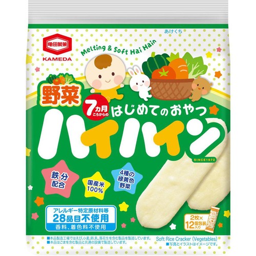 亀田製菓 野菜ハイハイン 7ヵ月ころから 2枚 x 12個(40g)