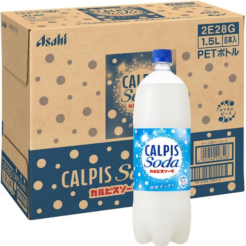 アサヒ飲料 カルピスソーダ 1ケース 1500ml x 8本 Green Beans