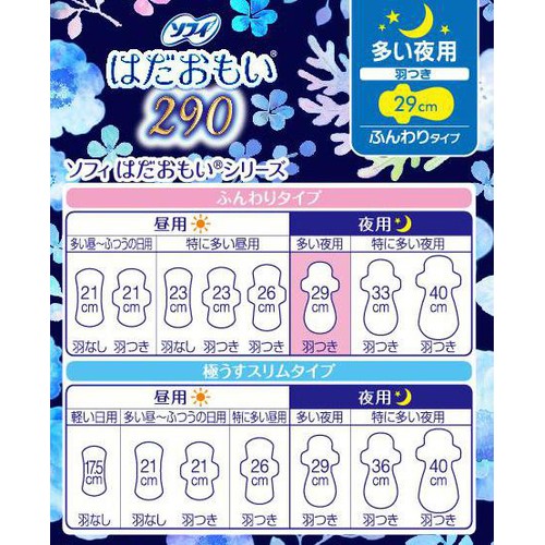 ユニ・チャーム ソフィ はだおもい290 多い夜用 羽つき 29cm 10枚