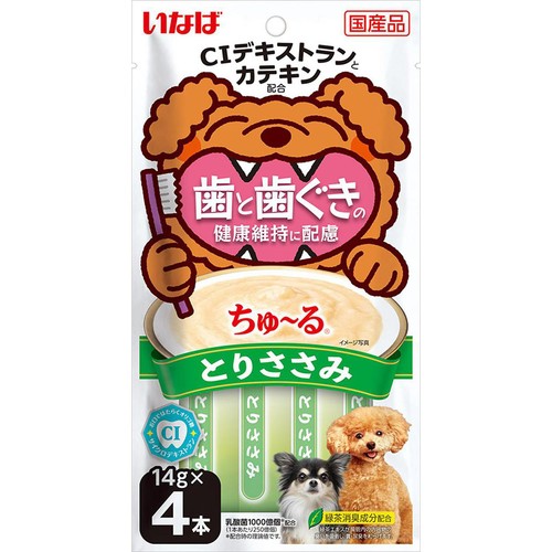 【ペット用】 いなばペットフード ちゅーる 歯と歯ぐきの健康維持に配慮 とりささみ 14g x 4本