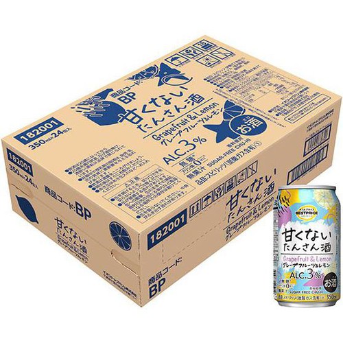 甘くないたんさん酒 グレープフルーツ&レモン 1ケース 350ml x 24本