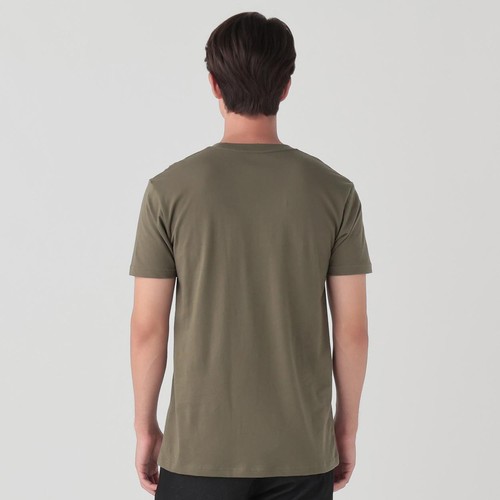 オーガニックコットン100% 半袖クルーネックTシャツ 紳士 カーキ L トップバリュ