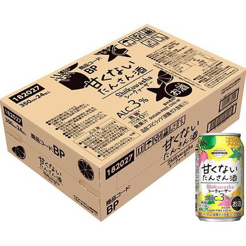 甘くないたんさん酒 シークァーサー 1ケース 350ml x 24本 トップバリュベストプライス