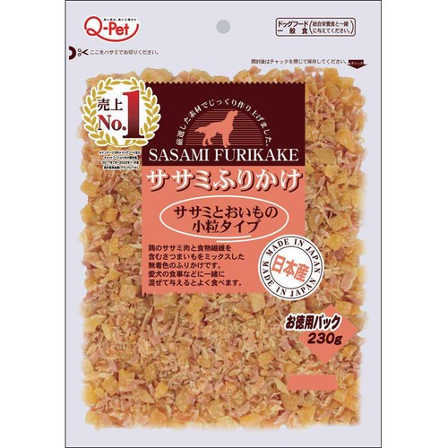 【ペット用】 九州ペットフード 国産お買い得ふりかけ 鶏ささみとお芋 小粒タイプ 230g