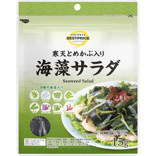 寒天とめかぶ入り海藻サラダ 15g トップバリュ