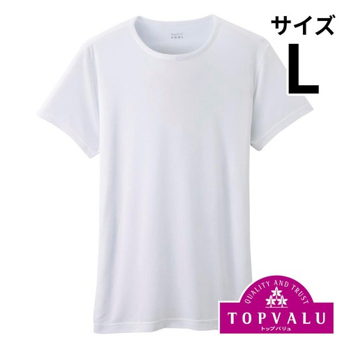 PEACE FIT(ピースフィット) COOL 半袖クルーネックシャツ 紳士 シロ L トップバリュ