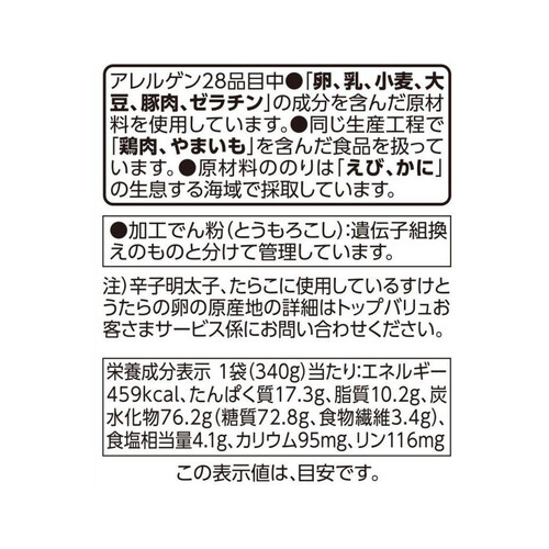 明太子とたらこをＷで使った濃厚クリーミーソース　大盛り生パスタ　明太子クリーム 340g トップバリュベストプライス