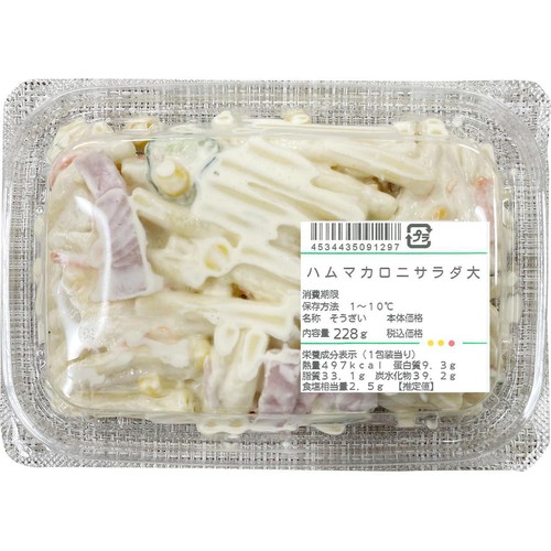 デリア食品 ハムマカロニサラダ 大 1個