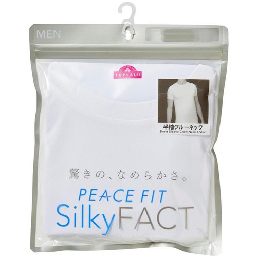 PEACE FIT SilkyFact 紳士 半袖クルーネックシャツ Mシロ トップバリュ