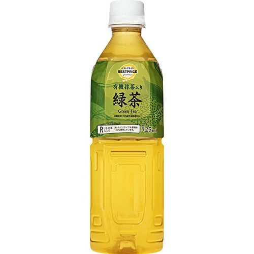 有機抹茶入り 緑茶 1ケース 525ml x 24本 トップバリュベストプライス