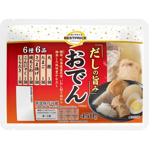 だしの旨み おでん 6種6品 450g トップバリュベストプライス
