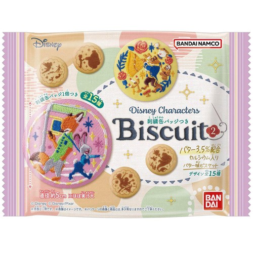 バンダイ Disney Characters 刺繍缶バッジつき ビスケット2 21g Green