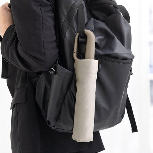 NATURAL BASIC カラビナ自動開閉折りたたみ傘 55cm ブラック