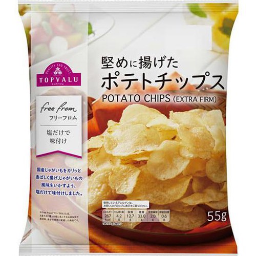 フリーフロム堅めに揚げたポテトチップス 55g トップバリュ