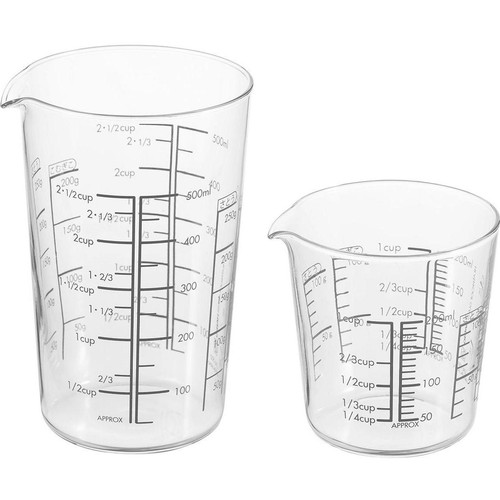 HARIO(ハリオ) 耐熱ガラス製メジャーカップ 計量カップ 2個セット 200mL 500mL MJC-1324-GR-2P