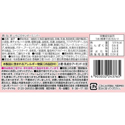 有楽製菓 いちごのサンダーミニバー 113g