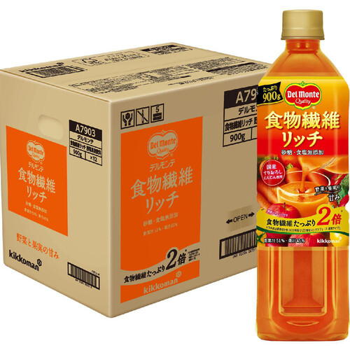 デルモンテ 食物繊維リッチ 野菜果実飲料 1ケース 900g x 12本