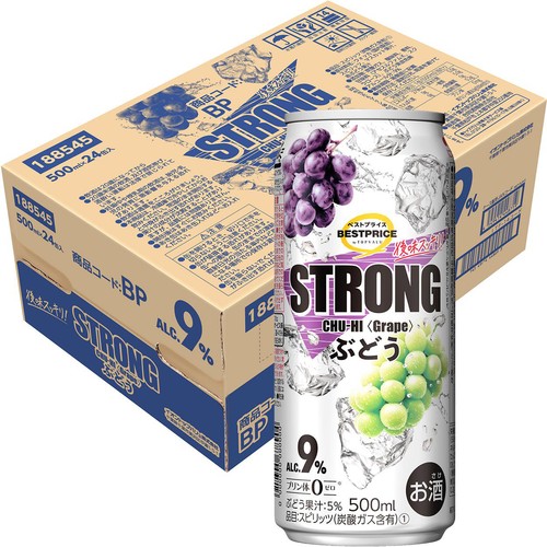 ストロング ぶどう 1ケース 500ml x 24本 トップバリュベストプライス