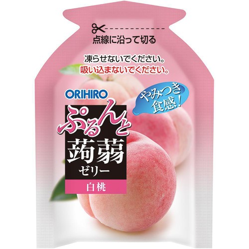 オリヒロ ぷるんと蒟蒻ゼリー パウチ 白桃 6個 Green Beans | グリーン
