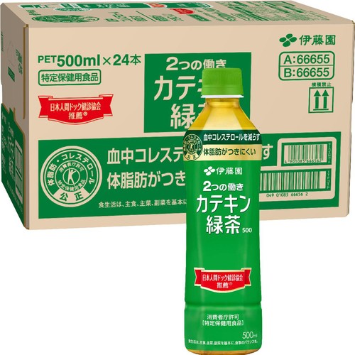 伊藤園 2つの働き カテキン緑茶 500 1ケース 500ml x 24本