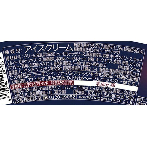 ハーゲンダッツ クラッシーナイト 薫るナッティキャラメルスモーキー仕立て 94ml