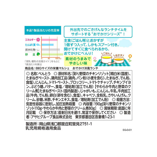 和光堂 BIGサイズの栄養マルシェ おでかけ洋風ランチ 12ヶ月～ 110g + 80g