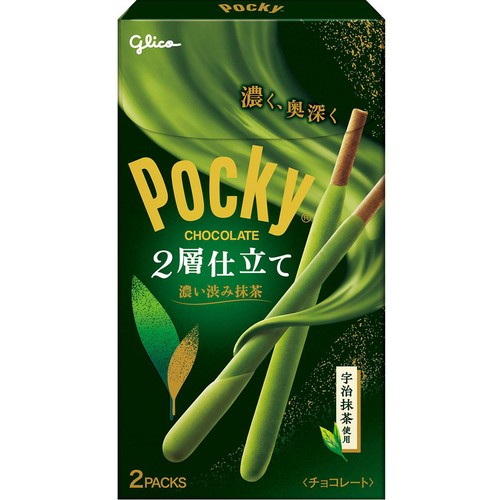 江崎グリコ ポッキー 2層仕立て 濃い渋み抹茶 2袋入