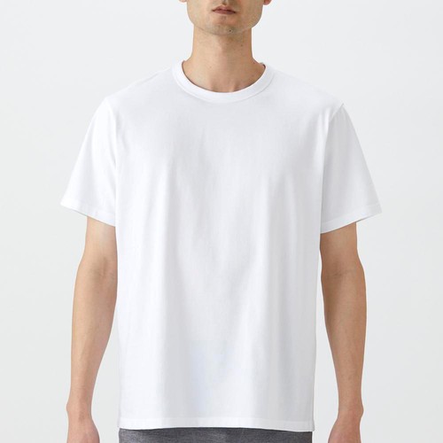 PEACE FIT(ピースフィット) SilkyFACT コットン半袖クルーネックTシャツ 紳士 シロ M トップバリュ