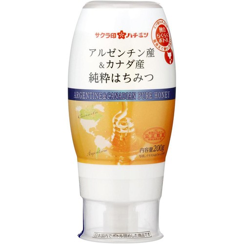 はちみつビー商品 加藤美蜂園 サクラ印 アルゼンチン産&カナダ産純粋はちみつ 200g Green